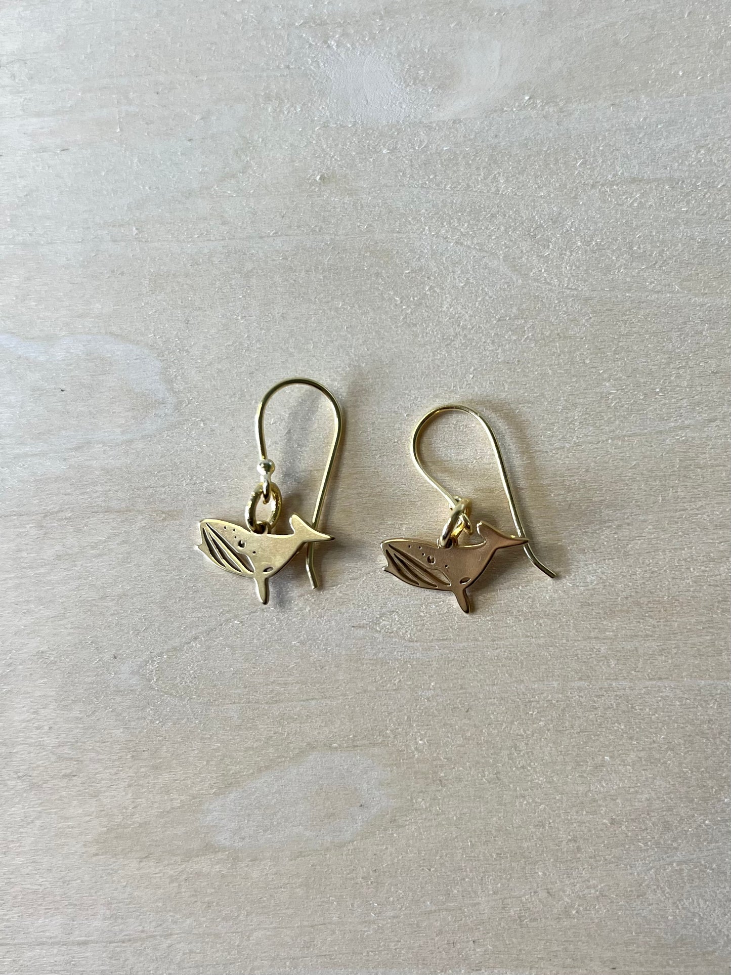 Whale earrings (silver, gold-plated + stainless steel)