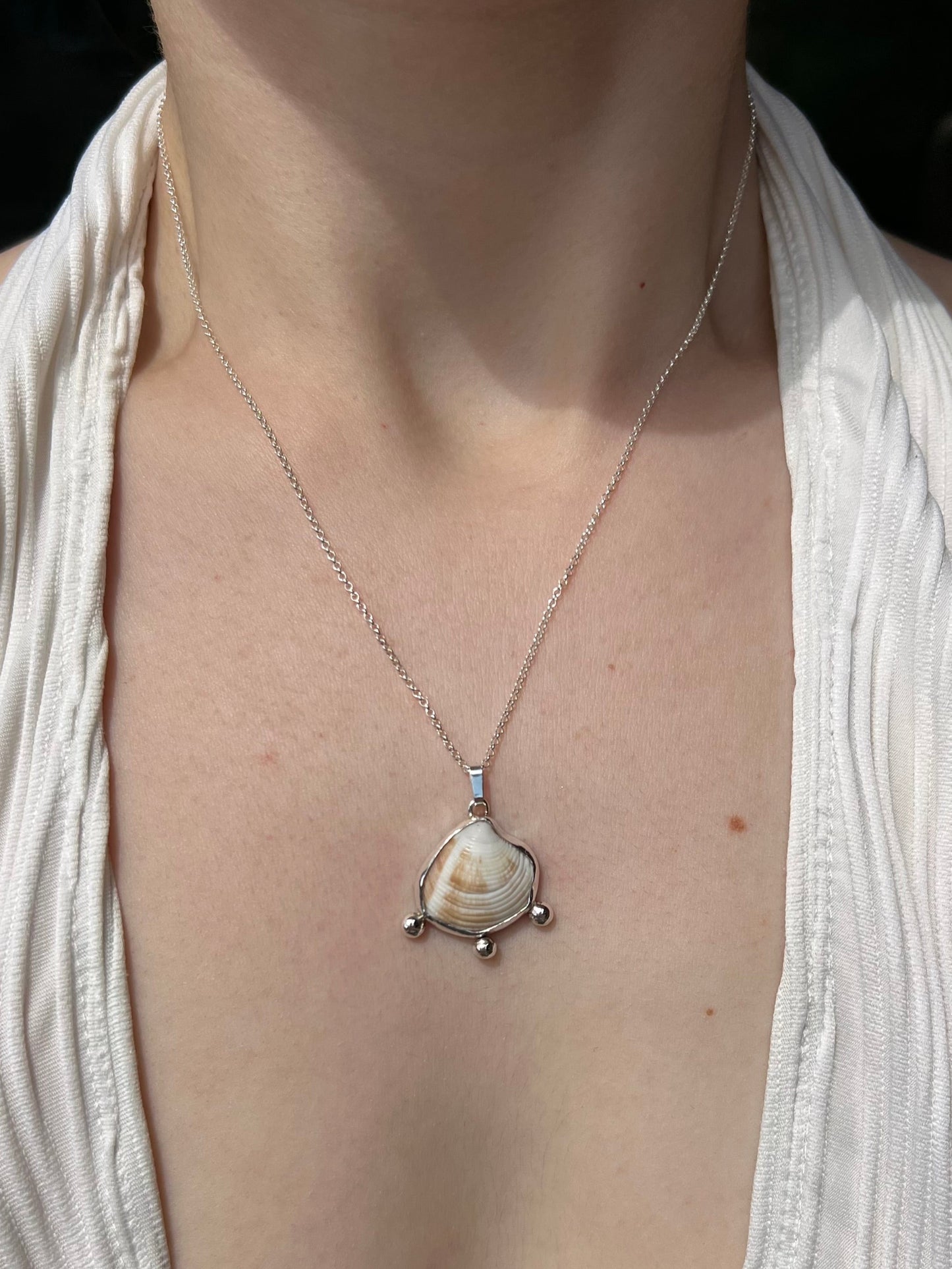 Muschelkette in Silber mit Bubbles