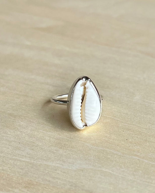 Cowrie Shell Silver Ring