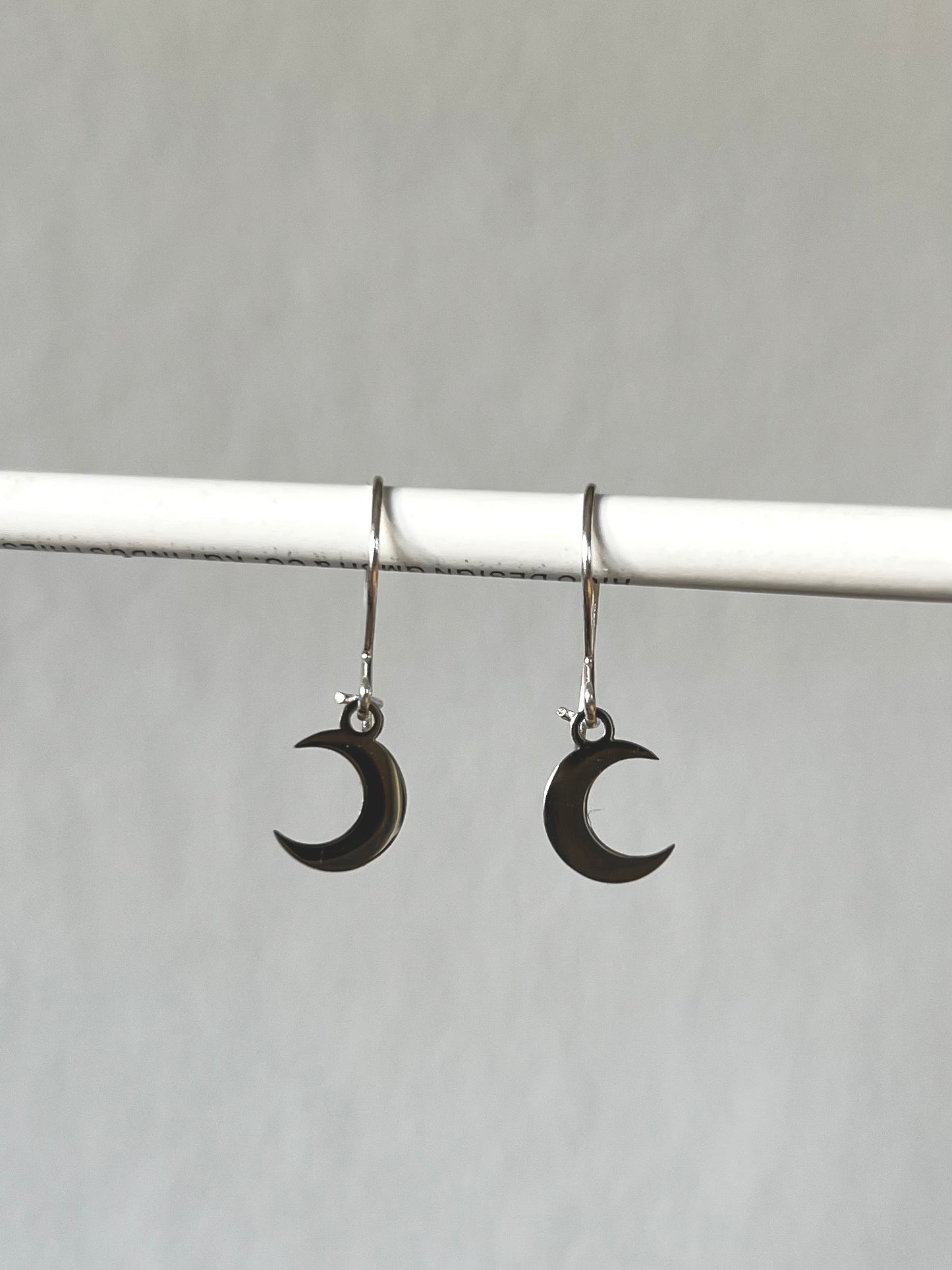 Mond-Ohrringe (Silber + Edelstahl)