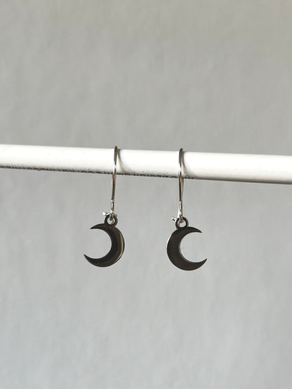 Mond-Ohrringe (Silber + Edelstahl)