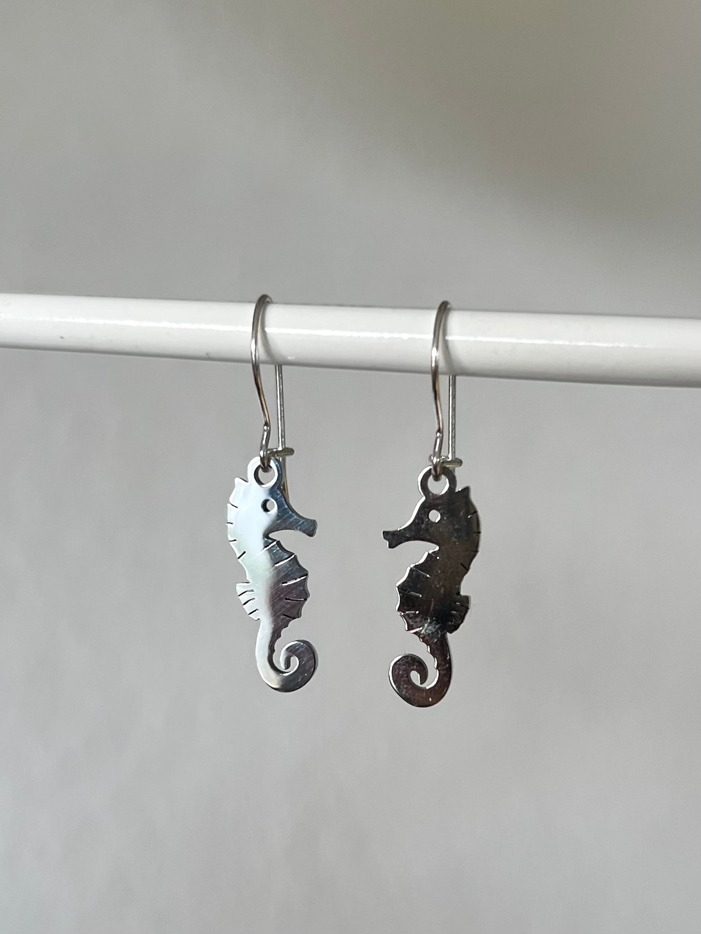 Seepferdchen-Ohrringe (Silber + Edelstahl)