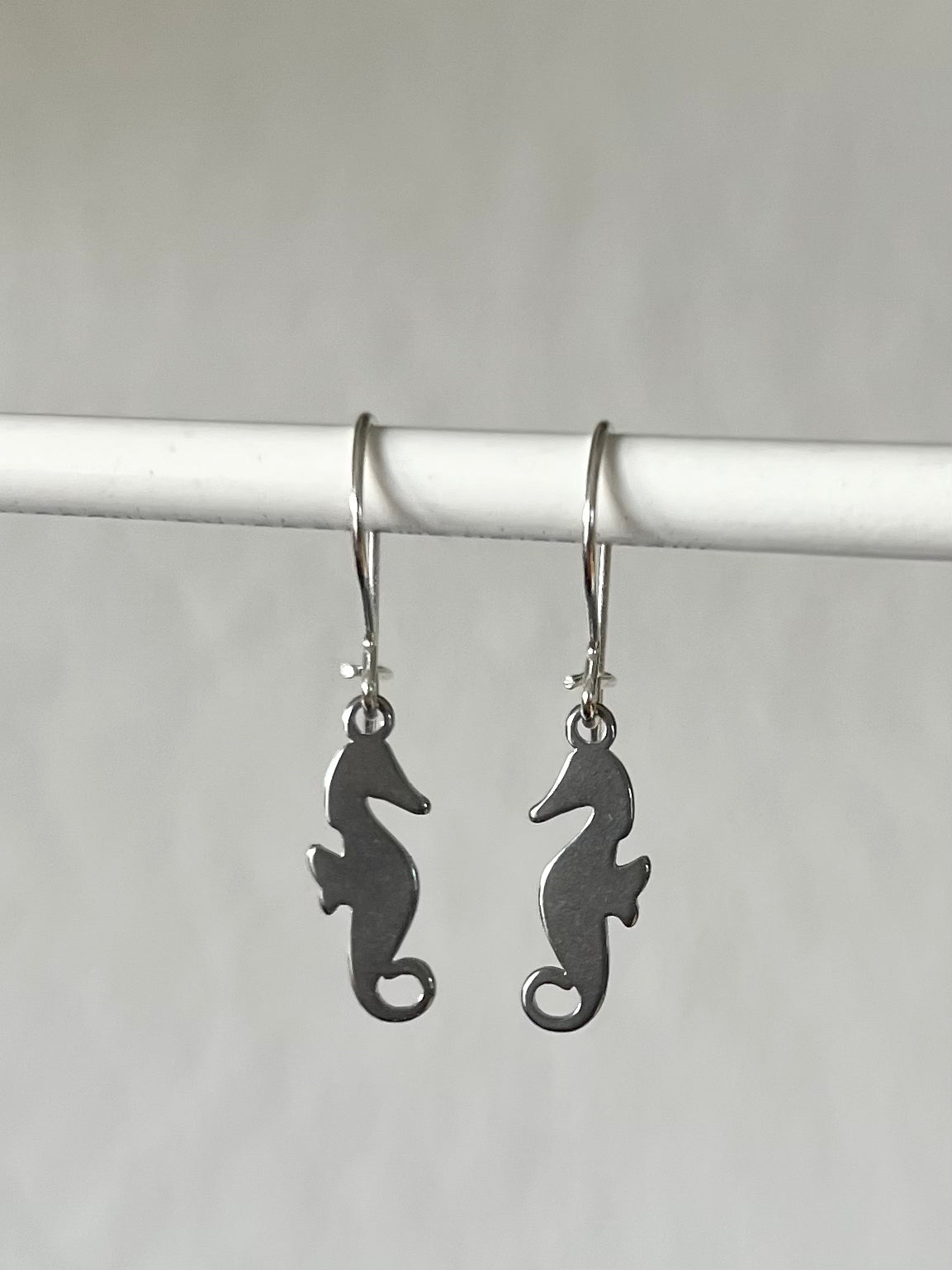 Seepferdchen-Ohrringe (Silber + Edelstahl)
