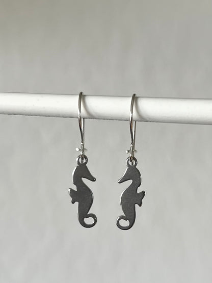 Seepferdchen-Ohrringe (Silber + Edelstahl)
