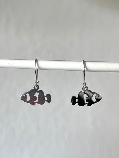 Clownfisch-Ohrringe (Silber + Edelstahl)