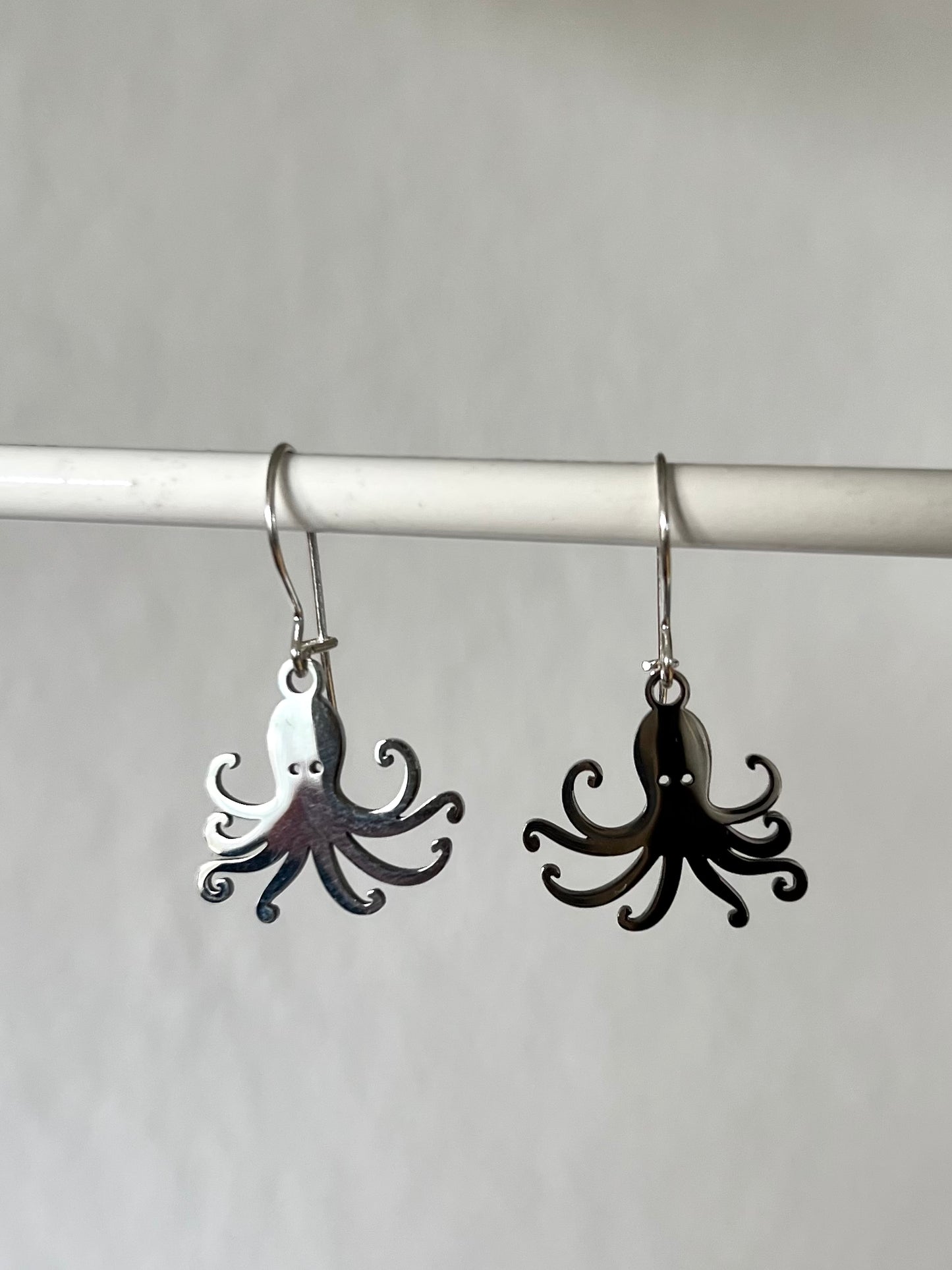 Oktopus-Ohrringe (Silber + Edelstahl)