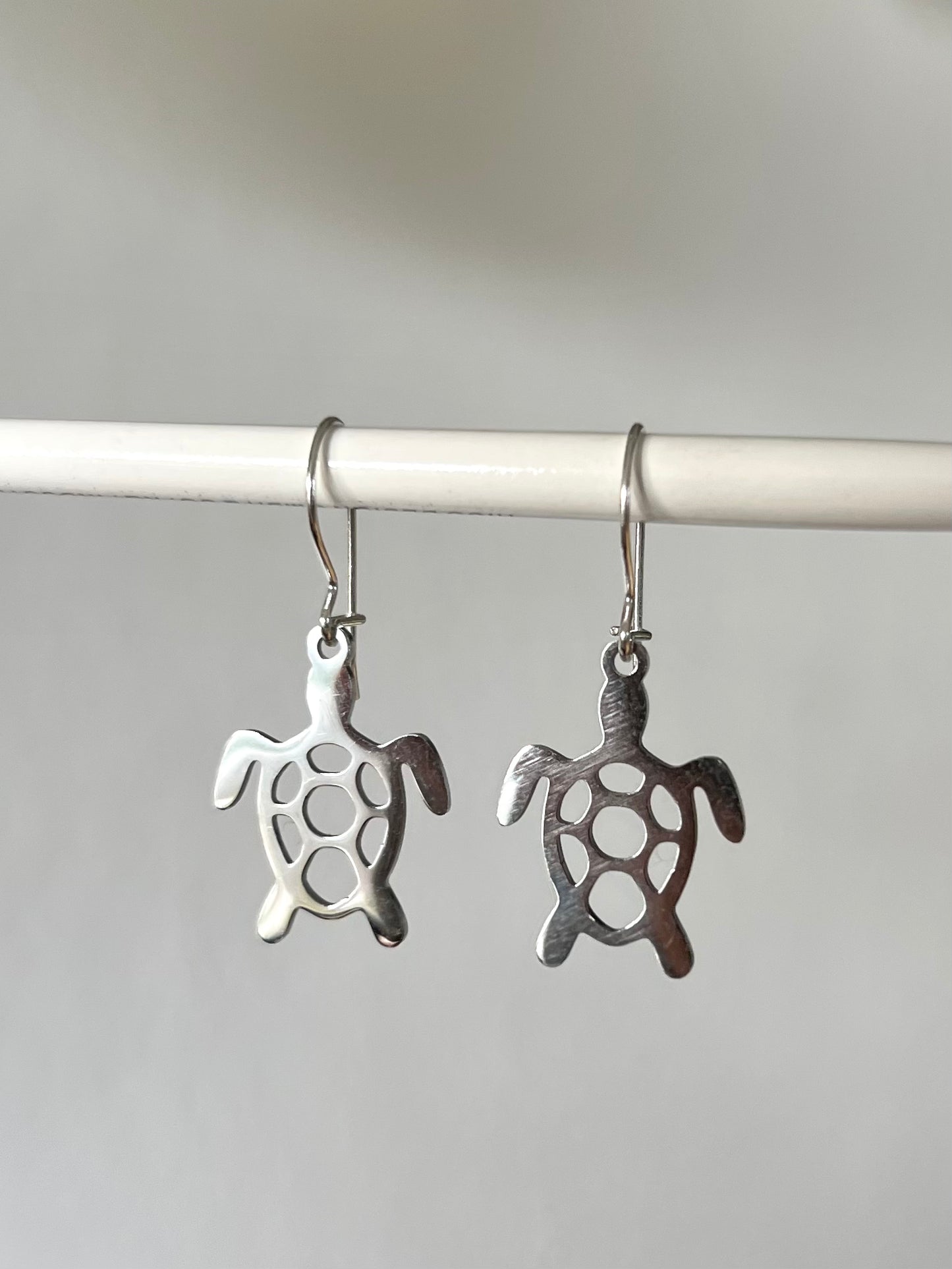 Turtle earrings (silver + stainless steel)