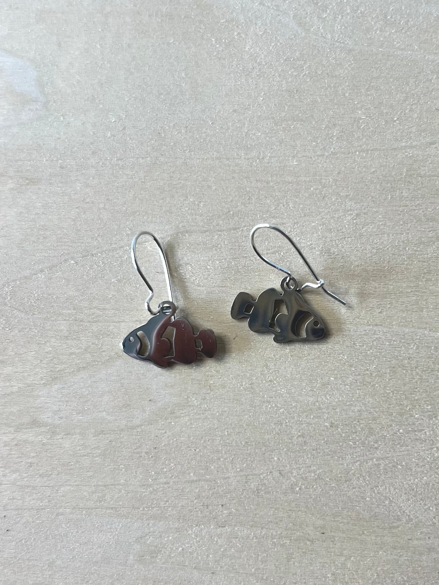 Clownfisch-Ohrringe (Silber + Edelstahl)