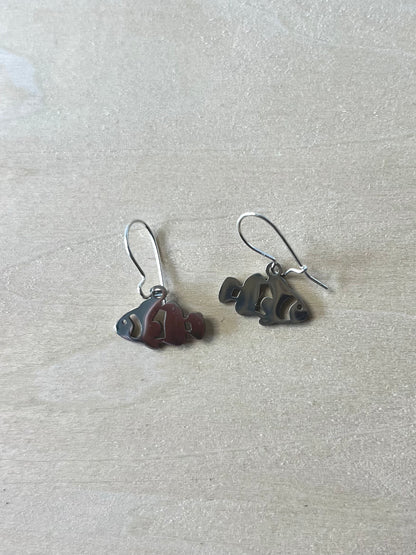 Clownfisch-Ohrringe (Silber + Edelstahl)