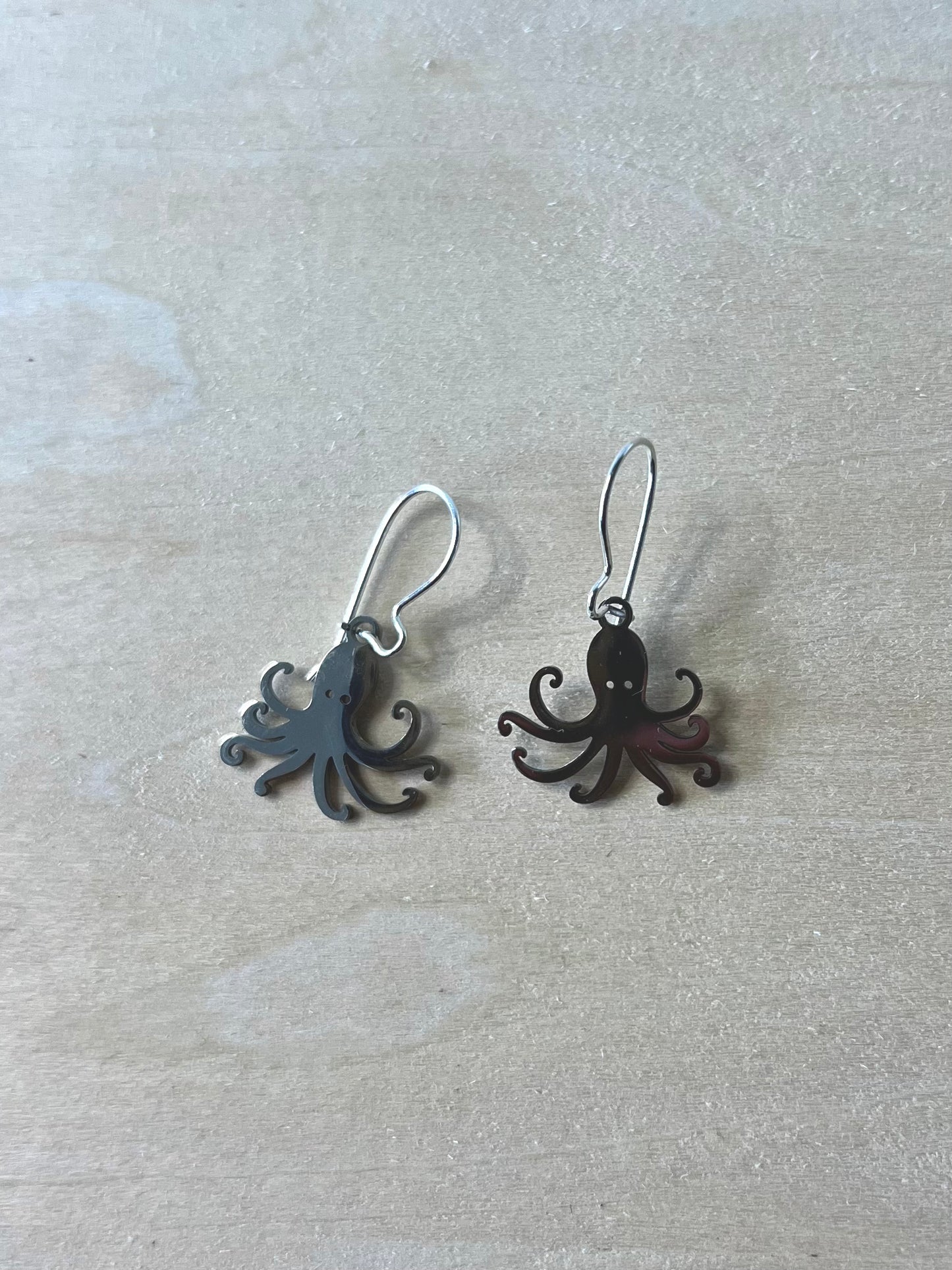 Oktopus-Ohrringe (Silber + Edelstahl)