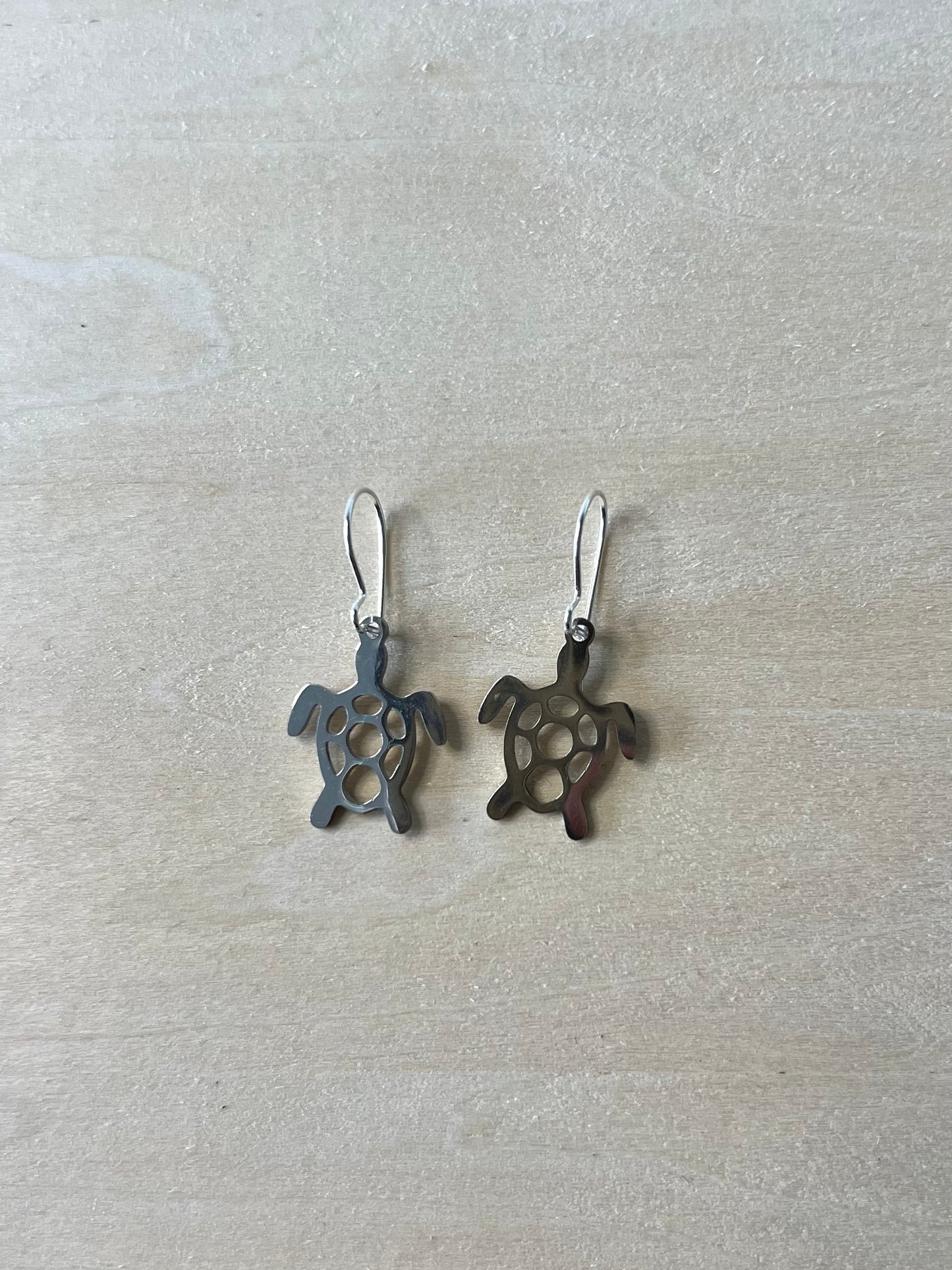 Turtle earrings (silver + stainless steel)