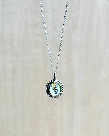 Hummel-/Bienenkette - Keramikscherbe in Silber