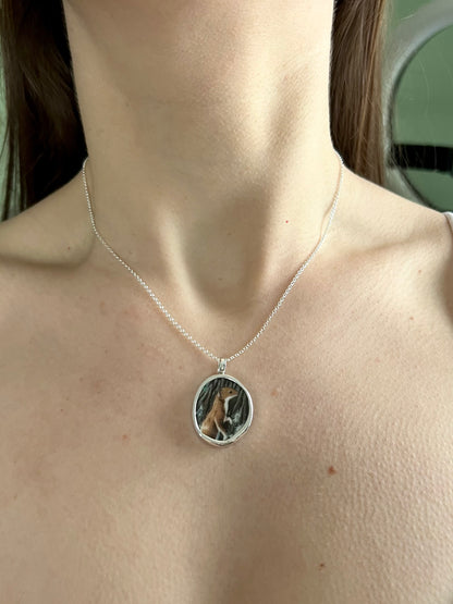 Marderkette - Keramikscherbe in Silber
