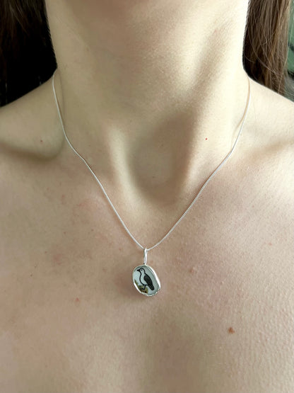 Möwenkette - Keramikscherbe in Silber