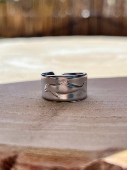 Dolphin / Porpoise Spoon Ring Size 52/6