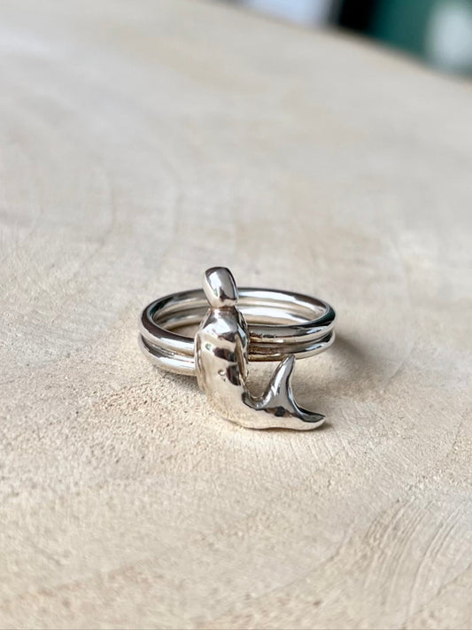 Meerjungfrau Silberring Größe 56/8