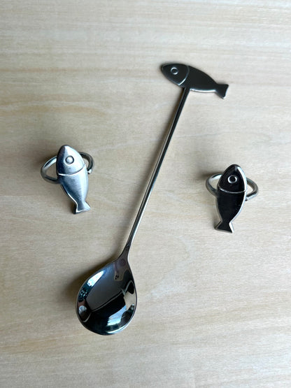 Fish spoon ring size 58/8