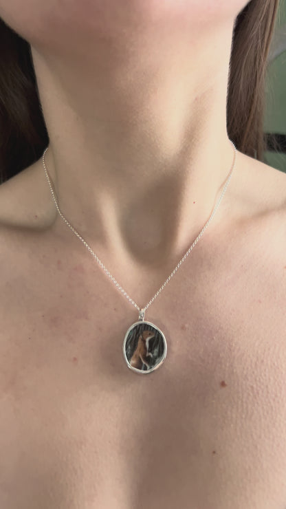 Marderkette - Keramikscherbe in Silber