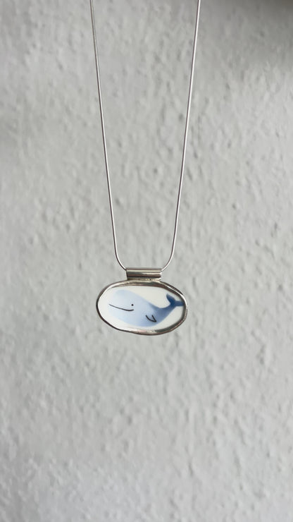 Walkette - ceramic shard in silver