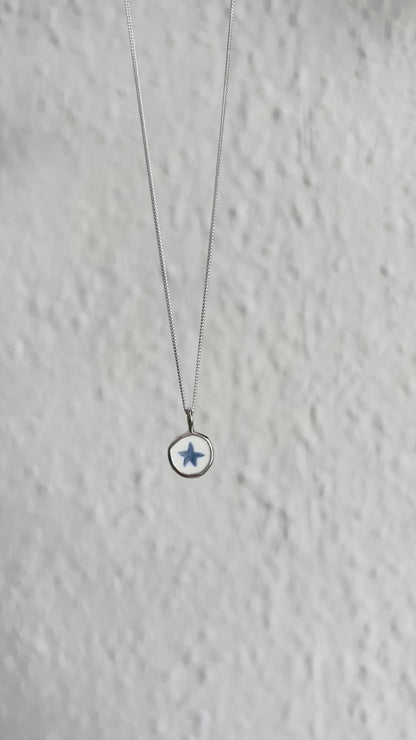 Seesternkette - Keramikscherbe in Silber