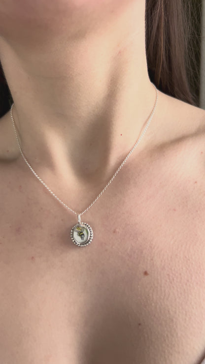 Hummel-/Bienenkette - Keramikscherbe in Silber